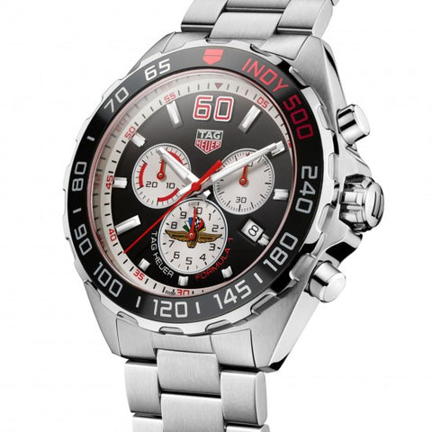 Shop Authentic Tag Heuer Formula 1 Indy 500 Special Edition Black Dial Silver Steel Strap Watch for Men - CAZ101V.BA0842 - Luxxuri