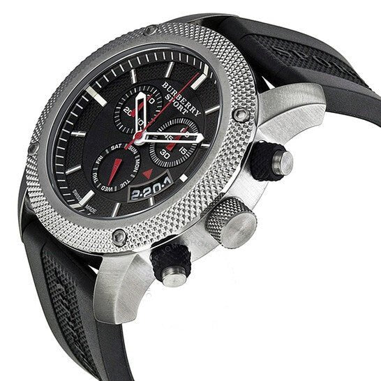 Shop Authentic Burberry Endurance Sport Chronograph Black Dial Black Rubber Strap Watch for Men - BU7700 - Luxxuri
