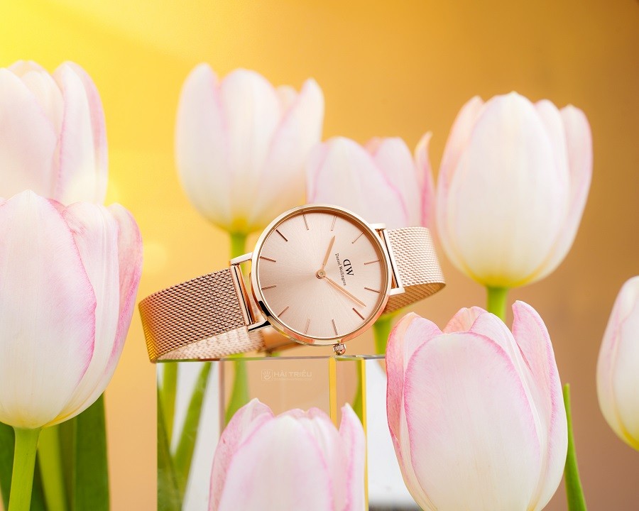 Shop Authentic Daniel Wellington Petite Rose Gold Dial Rose Gold Mesh Bracelet Watch For Women - DW00100471 - Luxxuri