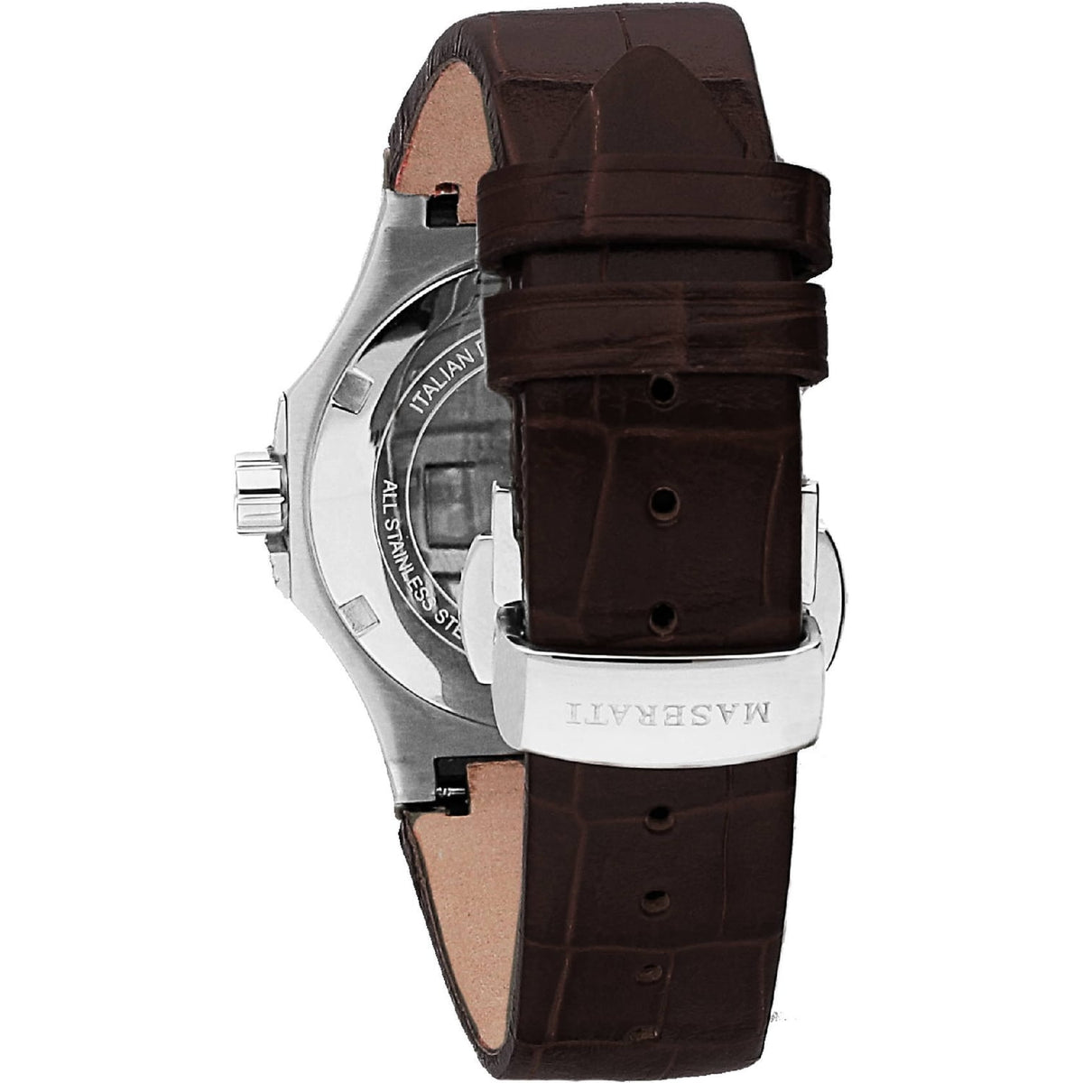 Shop Authentic Maserati Potenza Silver Dial Brown Leather Strap Watch For Women - R8851108506 - Luxxuri