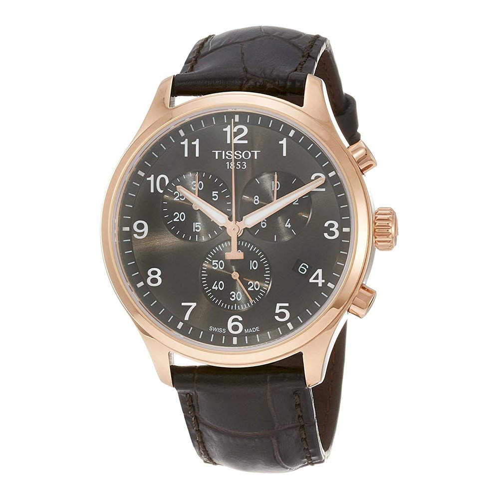 Shop Authentic Tissot Chrono XL Black Dial Brown Leather Strap Watch For Men - T116.617.36.057.01 - Luxxuri