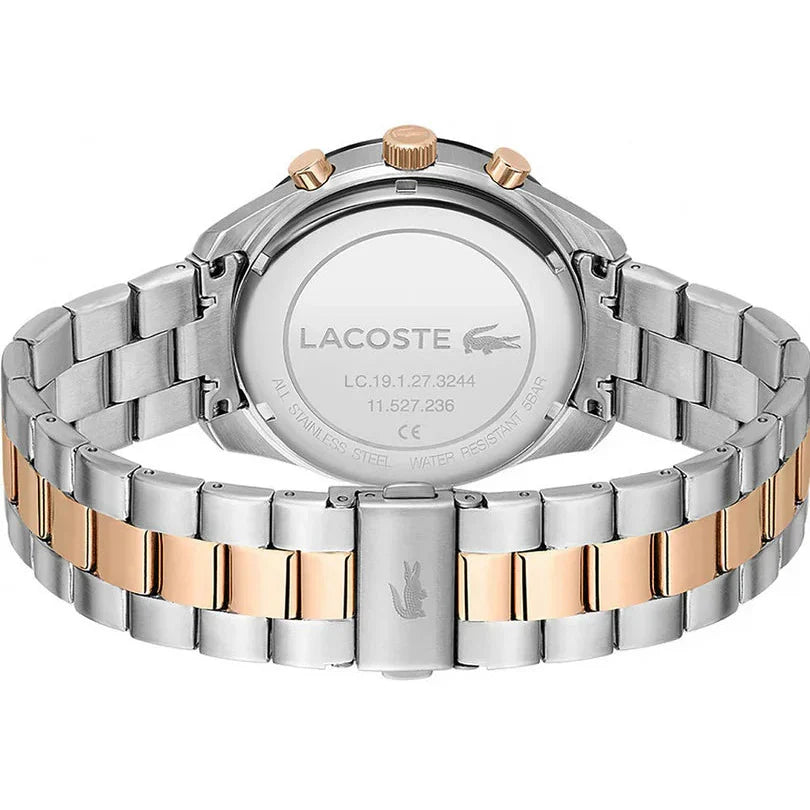 Lacoste Boston Gray Dial Two Tone Steel Strap Watch for Men - 2011112