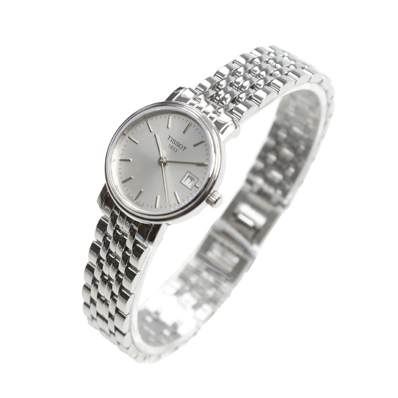 Shop Authentic Tissot T Classic Desire White Dial Silver Steel Strap Watch for Women - T52.1.281.31 - Luxxuri