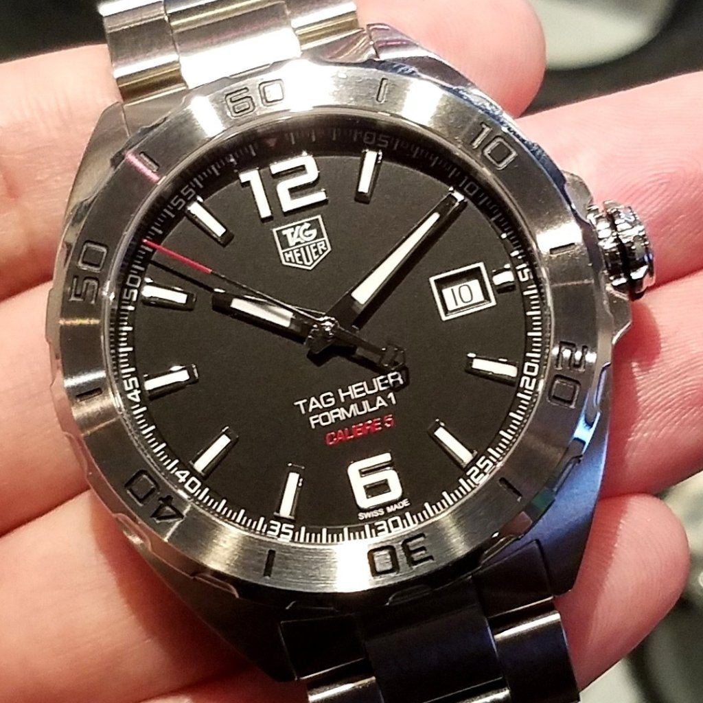 Shop Authentic Tag Heuer Formula 1 Automatic Black Dial Silver Steel Strap Watch for Men - WAZ2113.BA0875 - Luxxuri
