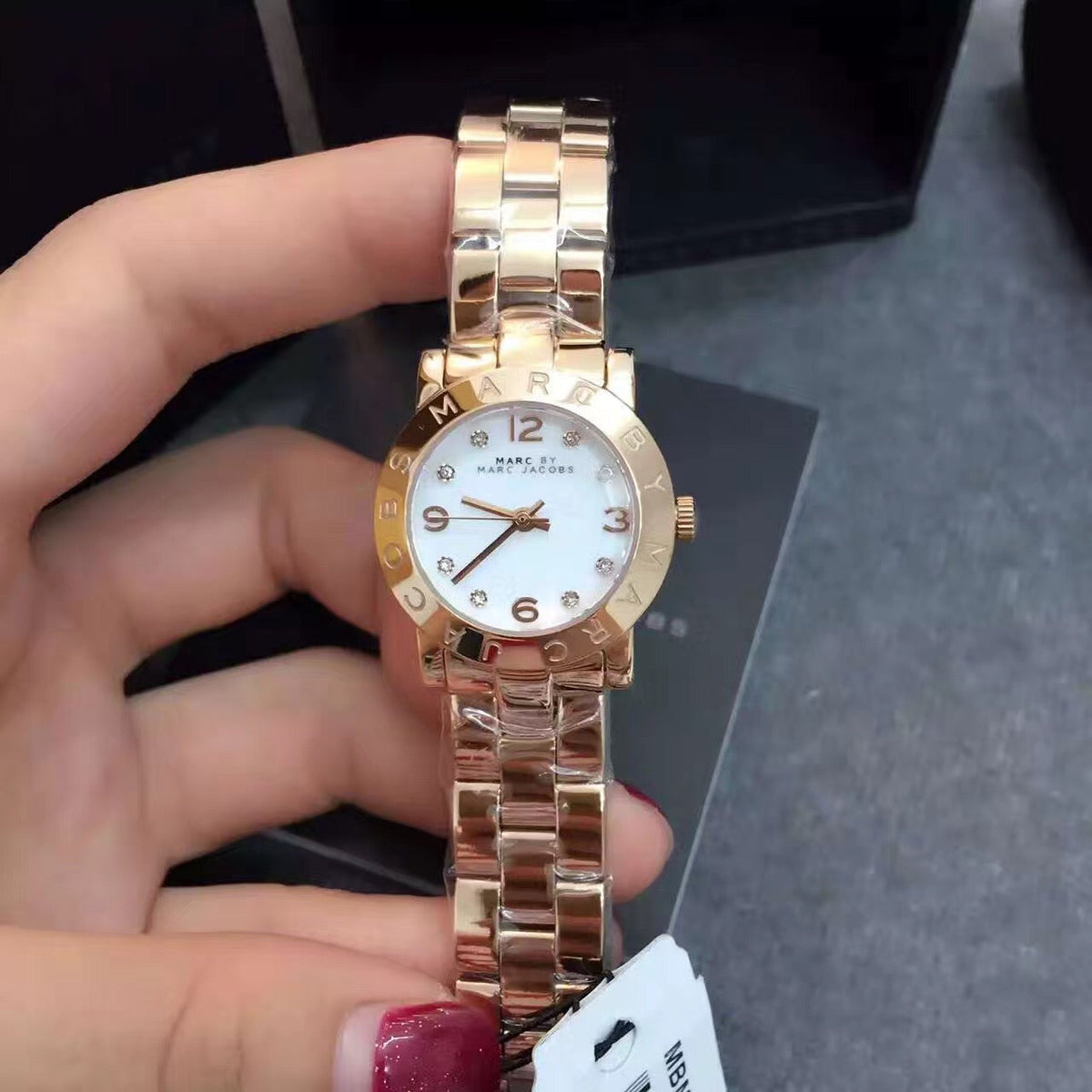Shop Authentic Marc Jacobs Mini Amy White Dial Rose Gold Steel Strap Watch for Women - MBM3078 - Luxxuri