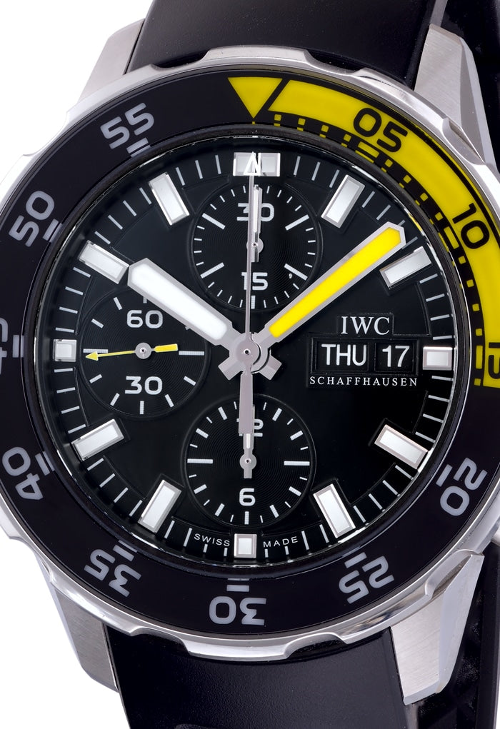 Shop Authentic IWC Aquatimer Automatic Chronograph Black Dial Black Rubber Strap Watch for Men - IW376709 - Luxxuri