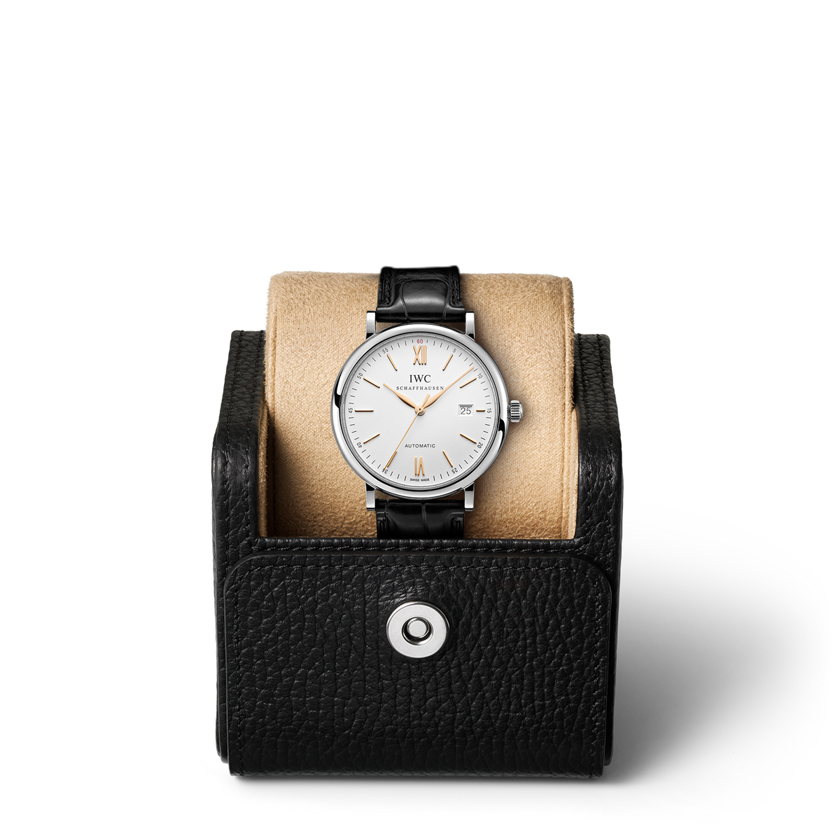 Shop Authentic IWC Portofino Automatic White Dial Black Leather Strap Watch for Men - IW356517 - Luxxuri