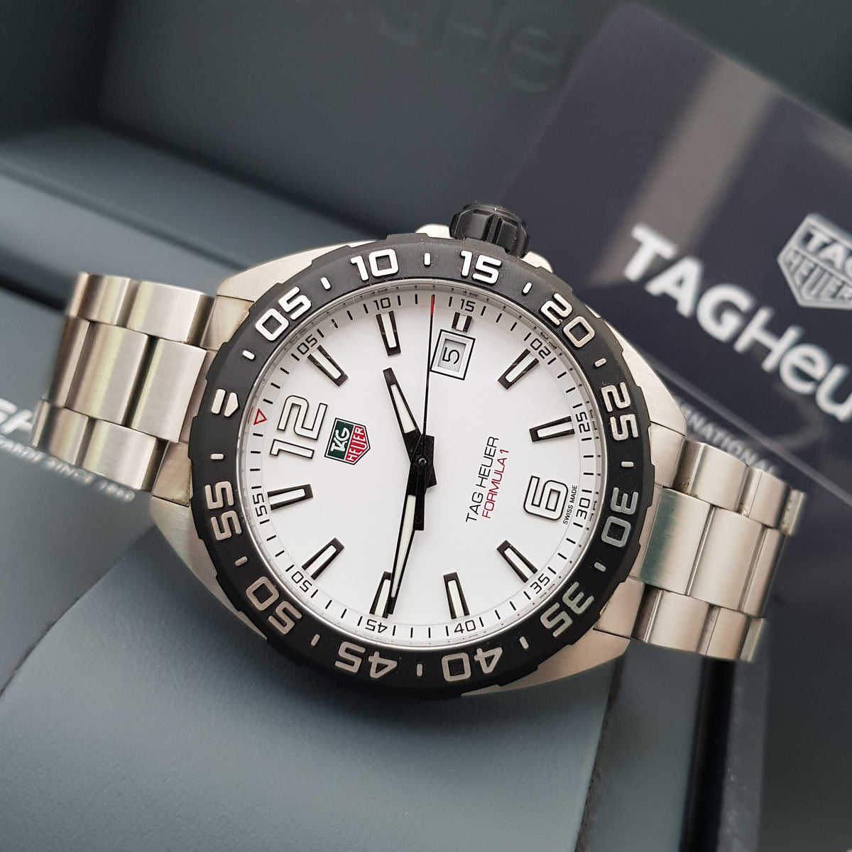 Shop Authentic Tag Heuer Formula 1 White Dial Silver Steel Strap Watch for Men - WAZ1111.BA0875 - Luxxuri