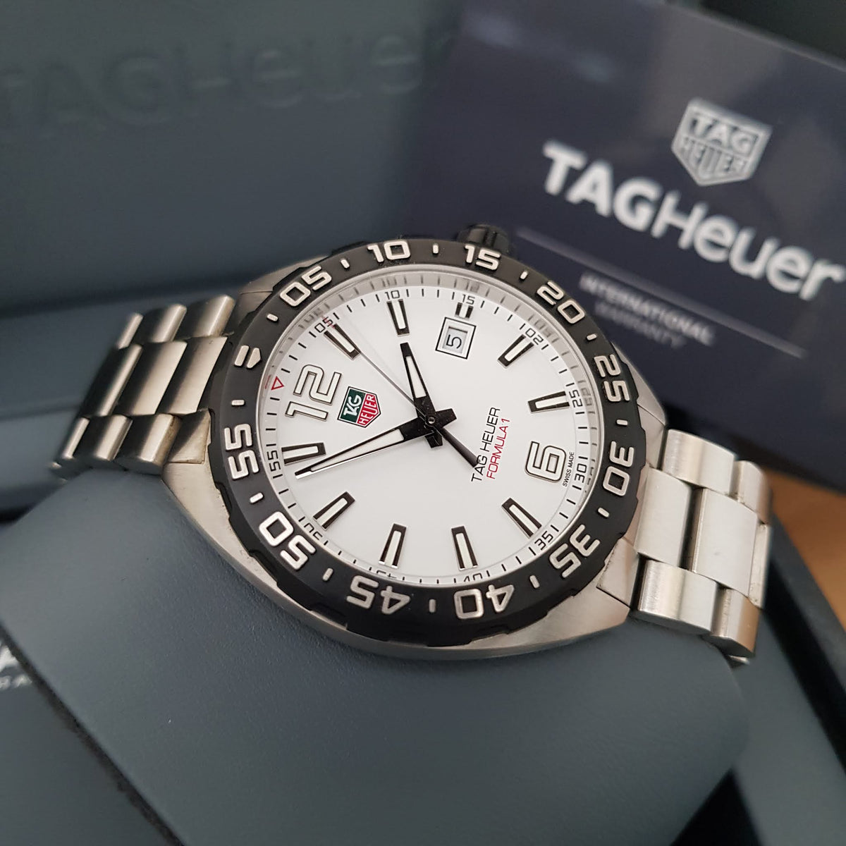 Shop Authentic Tag Heuer Formula 1 White Dial Silver Steel Strap Watch for Men - WAZ1111.BA0875 - Luxxuri