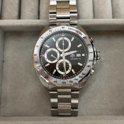 Shop Authentic Tag Heuer Formula 1 Calibre 16 Automatic Chronograph Black Dial Silver Steel Strap Watch for Men - CAZ2010.BA0876 - Luxxuri