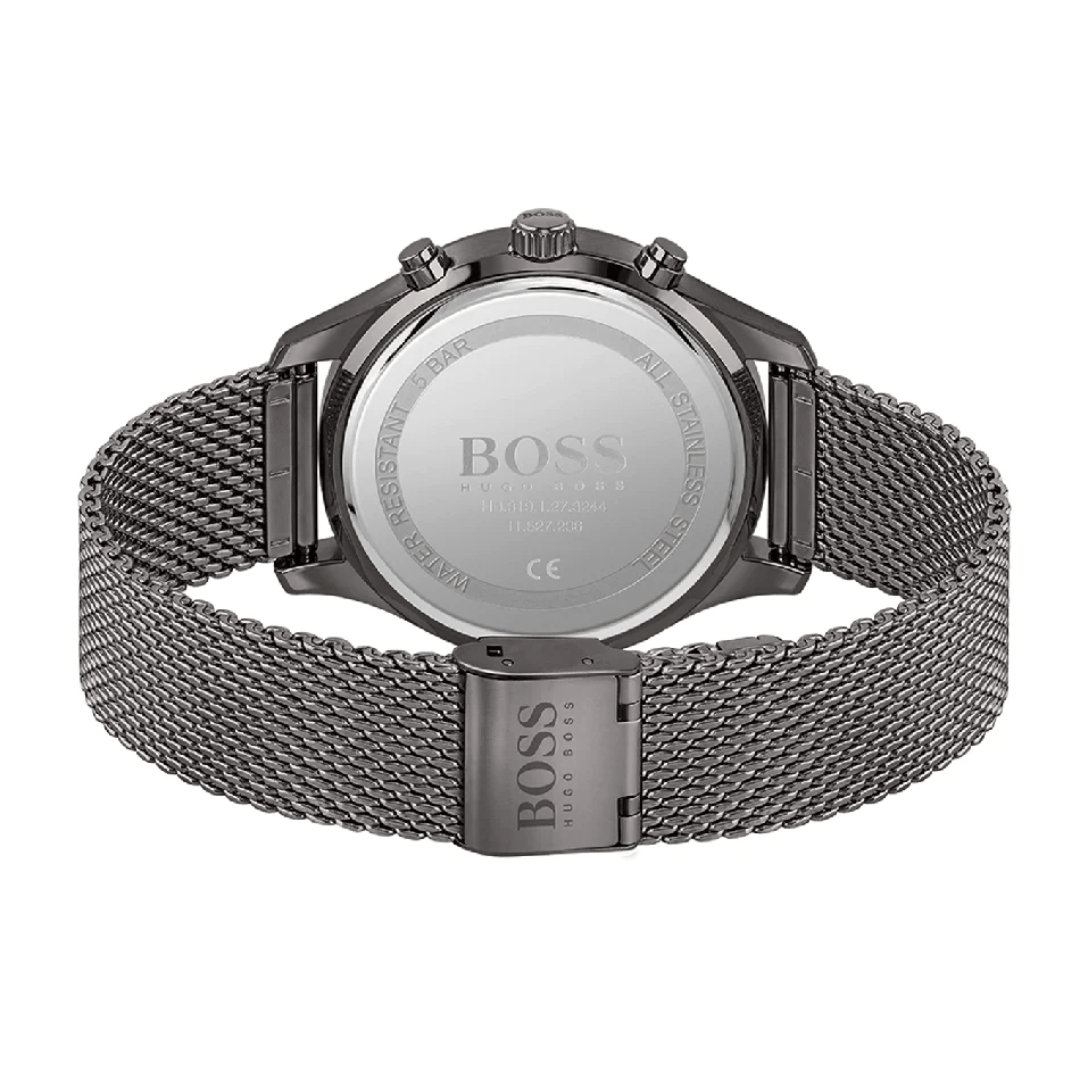 Hugo Boss Associate Chronograph Black Dial Black Mesh Bracelet Watch for Men - 1513769