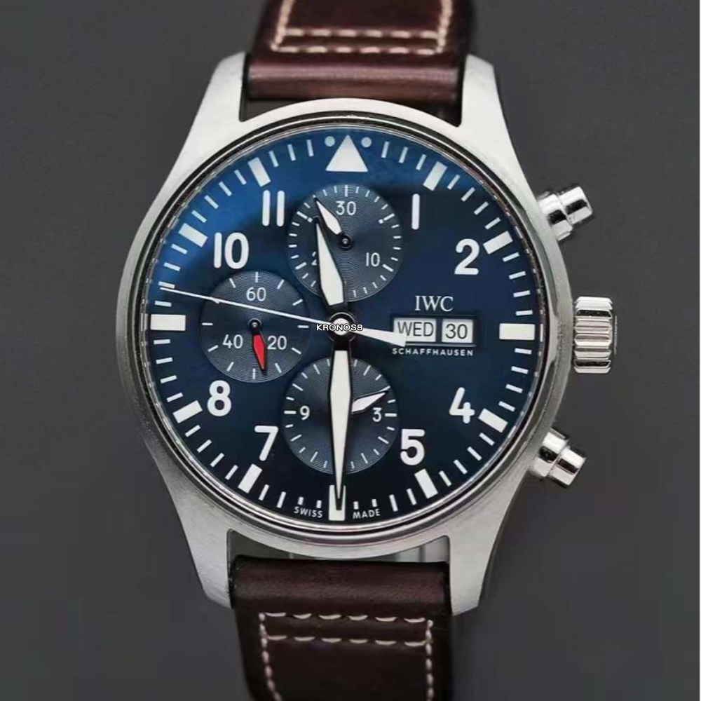 Shop Authentic IWC Pilot’s Watch Chronograph Edition “Le Petit Prince” Blue Dial Brown Leather Strap Watch for Men - IW377714 - Luxxuri
