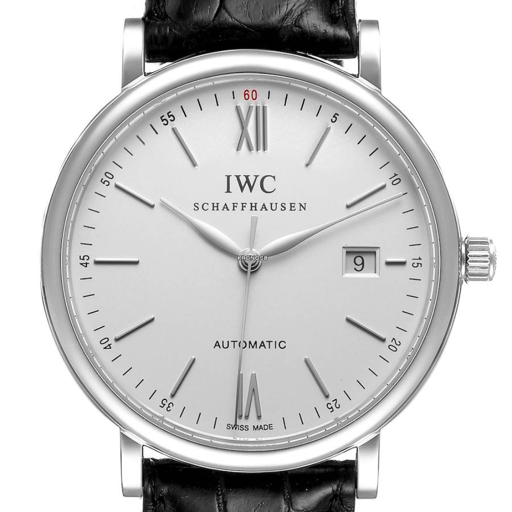 Shop Authentic IWC Portofino Automatic White Dial Black Leather Strap Watch for Men - IW356501 - Luxxuri