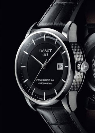 Shop Authentic Tissot T Classic Luxury Powermatic 80 Black Dial Black Leather Strap Watch For Men - T086.408.16.051.00 - Luxxuri