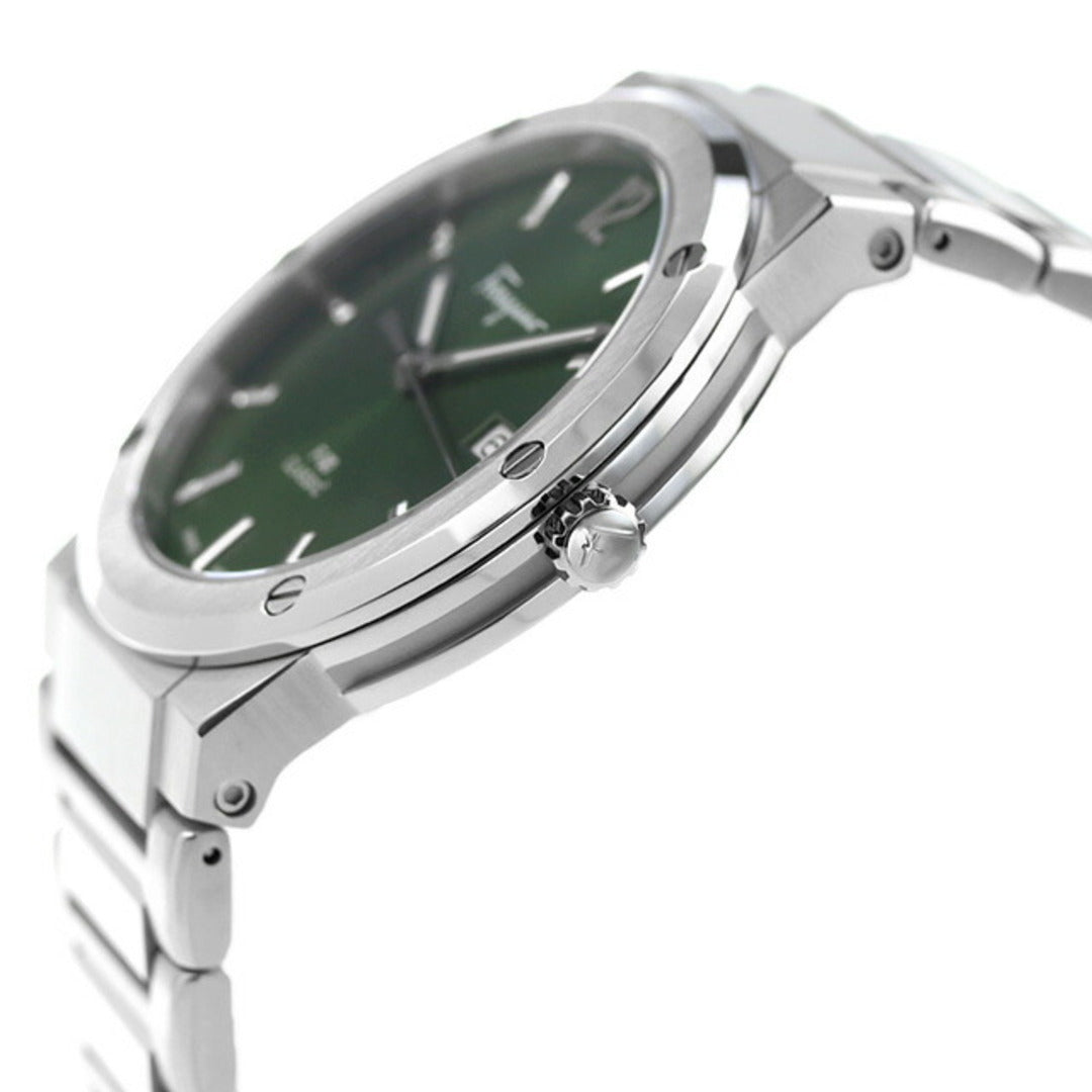 Shop Authentic Salvatore Ferragamo F-80 Classic Green Dial Silver Steel Strap Watch for Men - SFDT02123 - Luxxuri