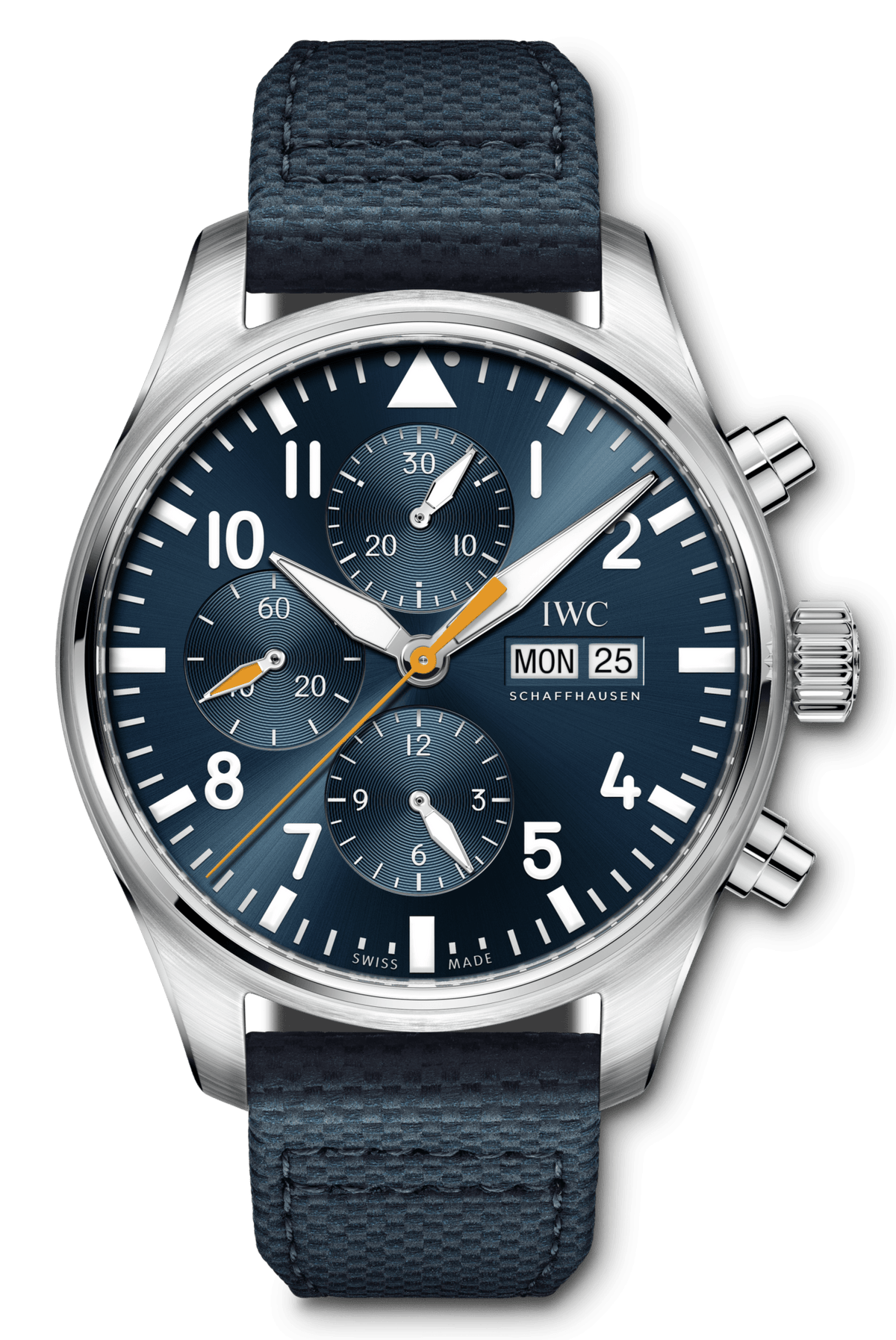 Shop Authentic IWC Pilot's Automatic Chronograph 43mm Blue Dial Blue Calfskin Strap Watch for Men - IW377729 - Luxxuri