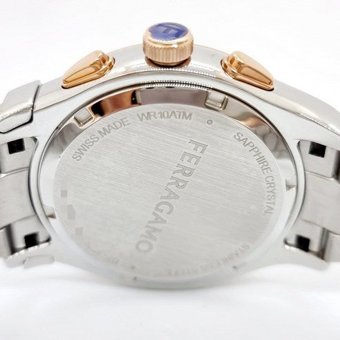 Salvatore Ferragamo 1927 Chrono Silver Dial Two Tone Steel Strap Watch for Men - SFKZ00623