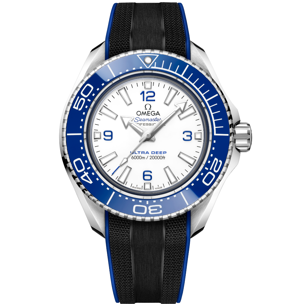 Shop Authentic Omega Planet Ocean 6000M Co Axial Master Chronometer 45.5mm White Dial Black Rubber Strap Watch for Men - 21532462104001 - Luxxuri