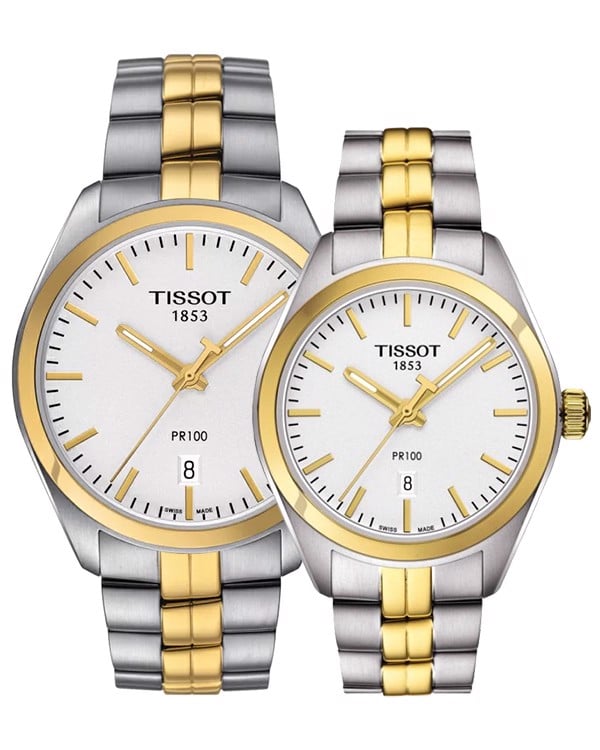 Shop Authentic Tissot T Classic PR 100 White Dial Two Tone Steel Strap Watch for Men - T101.410.22.031.00 - Luxxuri