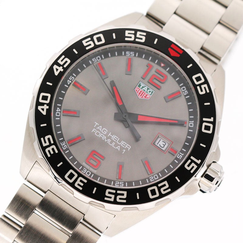 Shop Authentic Tag Heuer Formula 1 Quartz Anthracite Dial Silver Steel Strap Watch for Men - WAZ1018.BA0842 - Luxxuri