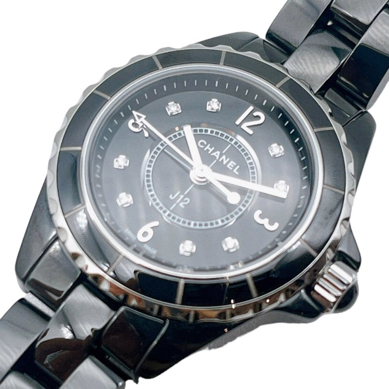 Shop Authentic Chanel J12 Diamonds Black Dial Black Steel Strap Watch for Women - J12 H2569 - Luxxuri