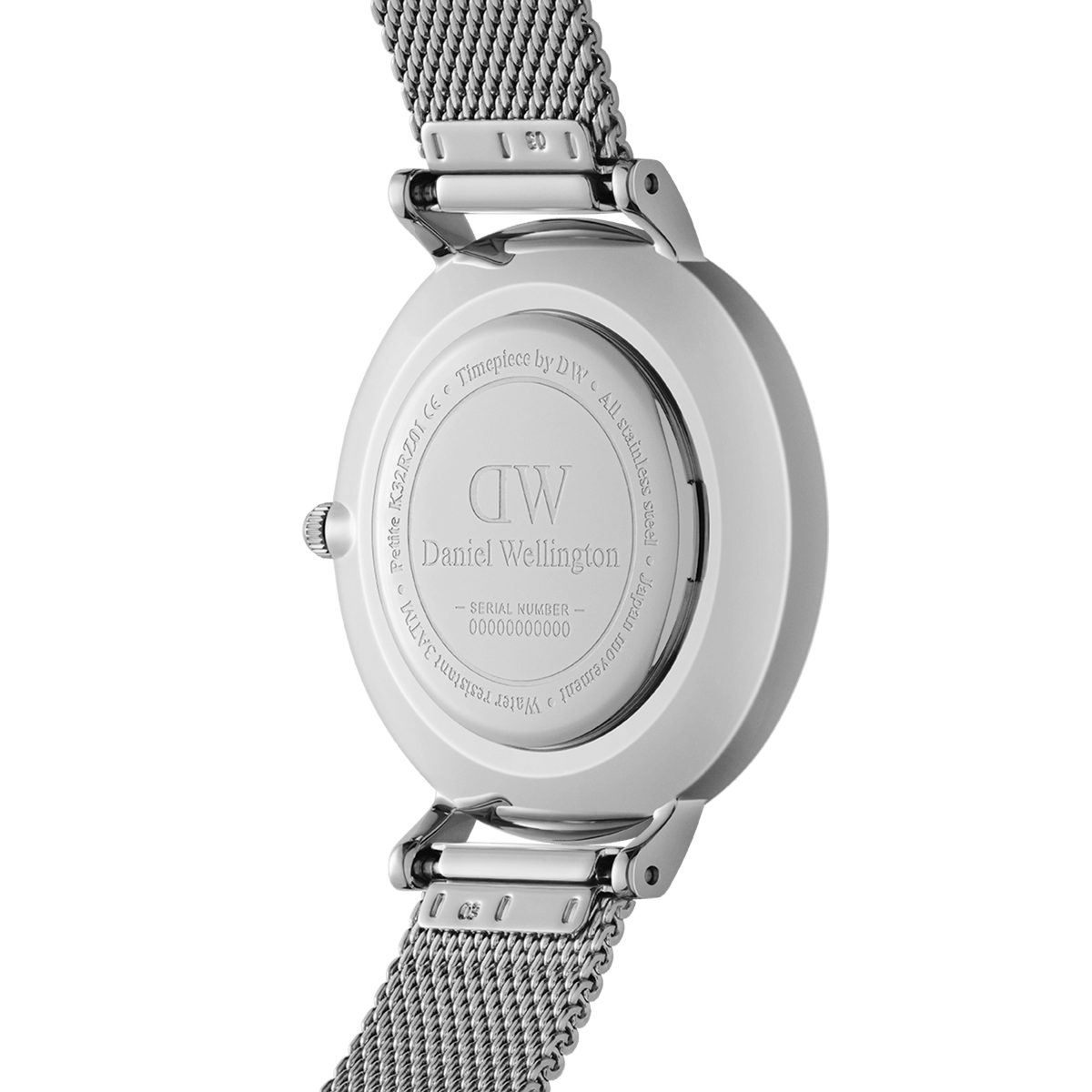 Shop Authentic Daniel Wellington Petite Sterling Black Dial Silver Mesh Bracelet Watch For Women - DW00100218 - Luxxuri