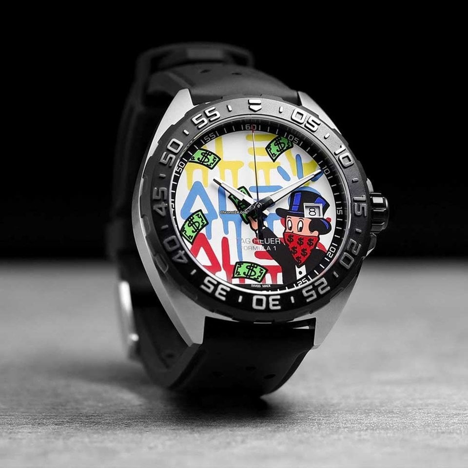 Shop Authentic Tag Heuer Formula 1 Alec Monopoly Special Edition Black Rubber Strap Watch for Men - WAZ1119.FT8023 - Luxxuri