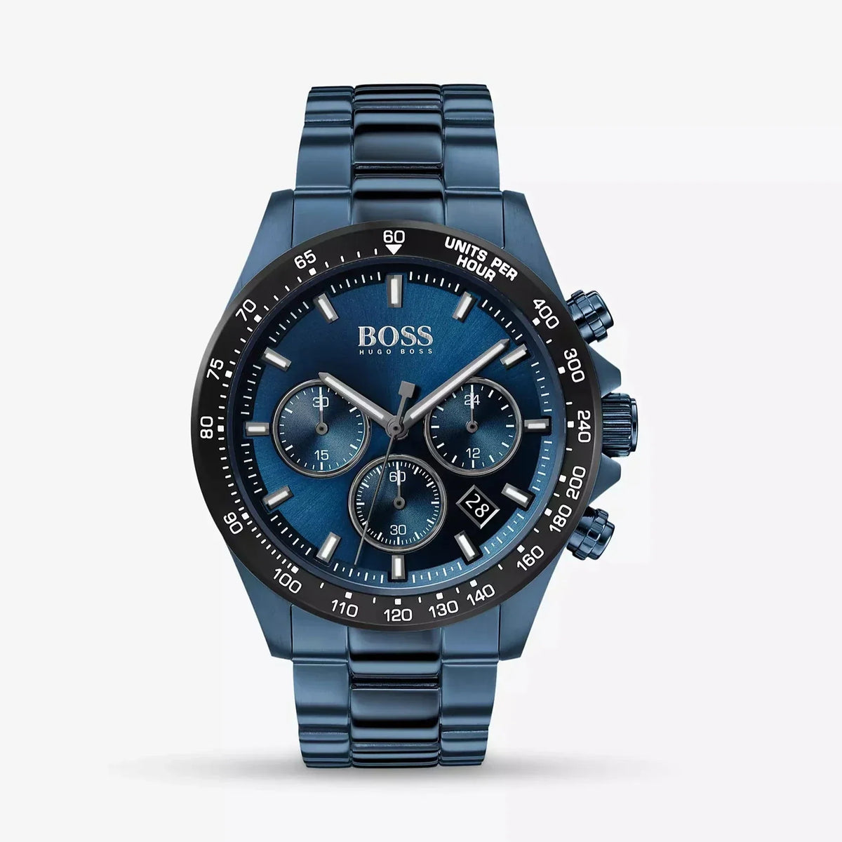 Hugo Boss Hero Sport Lux Chronograph Blue Dial Blue Steel Strap Watch for Men - 1513758