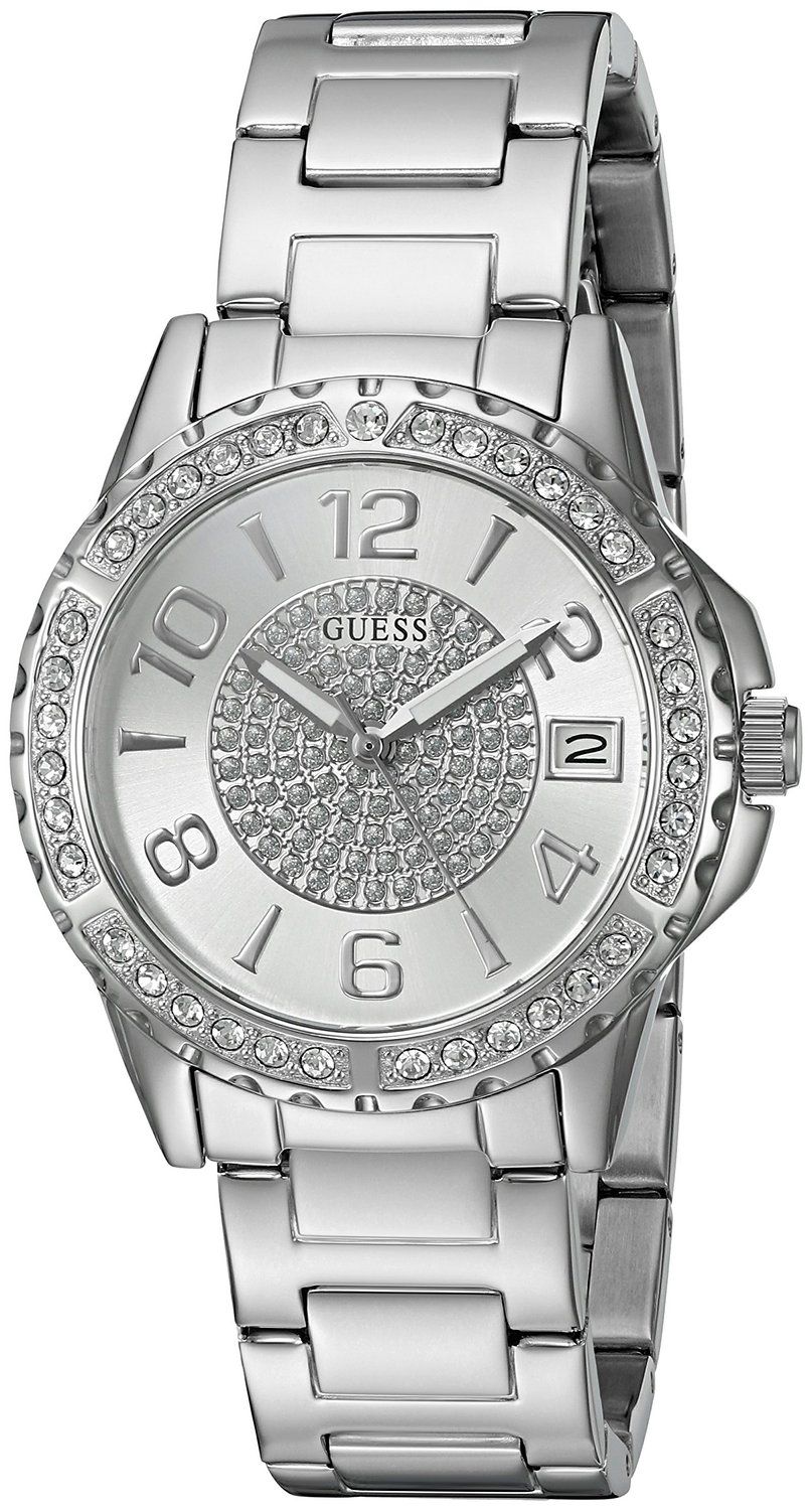 Shop Authentic Guess Sassy Multifunction Quartz Silver Dial Silver Steel Strap Watch For Women - W0705L1 - Luxxuri