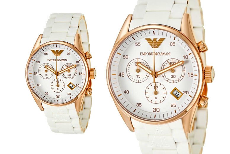 Shop Authentic Emporio Armani Sportivo Silver Dial White Silicone Strap Watch For Women - AR5920 - Luxxuri