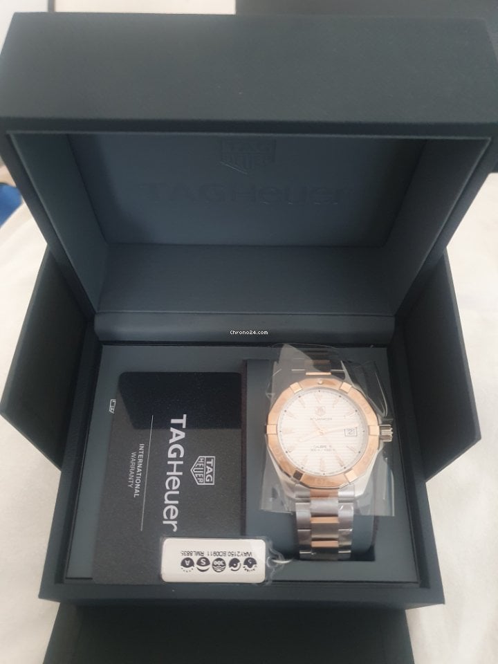Shop Authentic Tag Heuer Aquaracer Calibre 5 Automatic White Dial Two Tone Steel Strap Watch for Men - WAY2150.BD0911 - Luxxuri