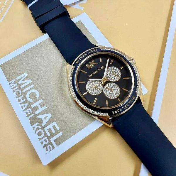 Shop Authentic Michael Kors Quartz Black Dial Black Silicone Strap Watch For Women - MK6944 - Luxxuri