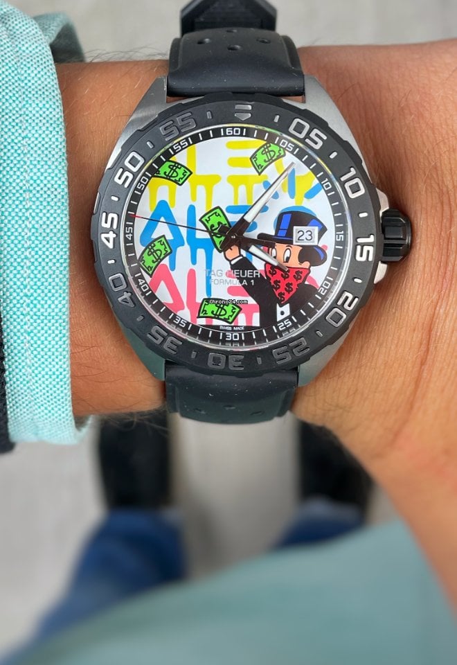 Shop Authentic Tag Heuer Formula 1 Alec Monopoly Special Edition Black Rubber Strap Watch for Men - WAZ1117.FT8023 - Luxxuri