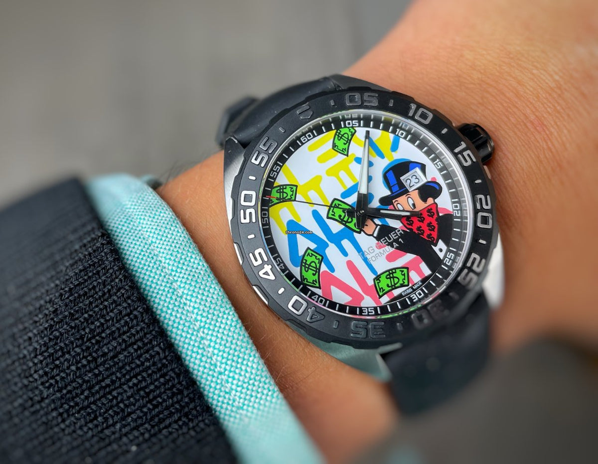 Shop Authentic Tag Heuer Formula 1 Alec Monopoly Special Edition Black Rubber Strap Watch for Men - WAZ1117.FT8023 - Luxxuri