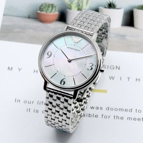 Shop Authentic Emporio Armani Kappa Mother of Pearl Dial Silver Steel Watch For Women - AR2507 - Luxxuri