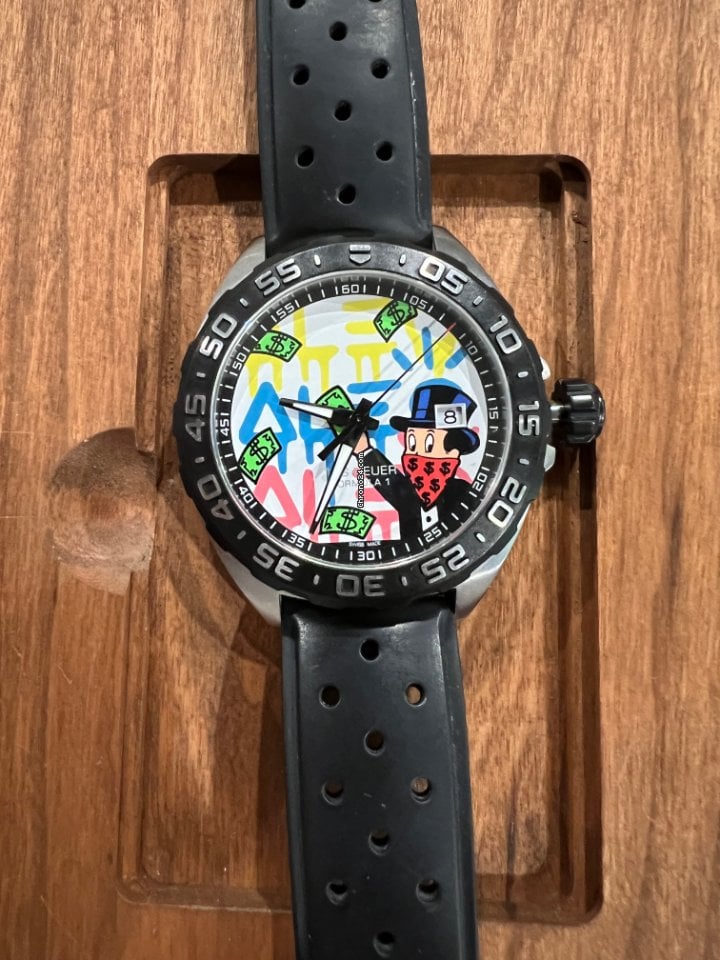 Shop Authentic Tag Heuer Formula 1 Alec Monopoly Special Edition Black Rubber Strap Watch for Men - WAZ1119.FT8023 - Luxxuri