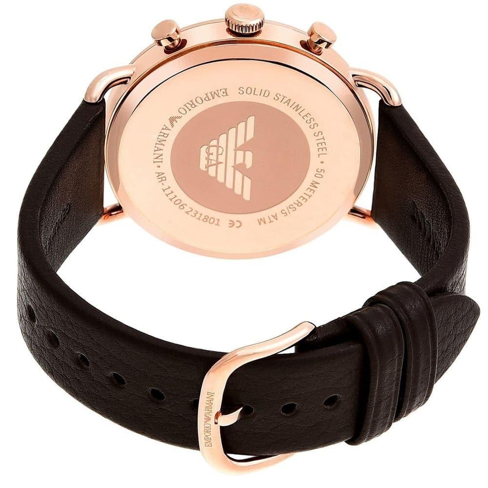 Shop Authentic Emporio Armani Aviator Grey Dial Brown Leather Strap Watch For Men - AR11106 - Luxxuri