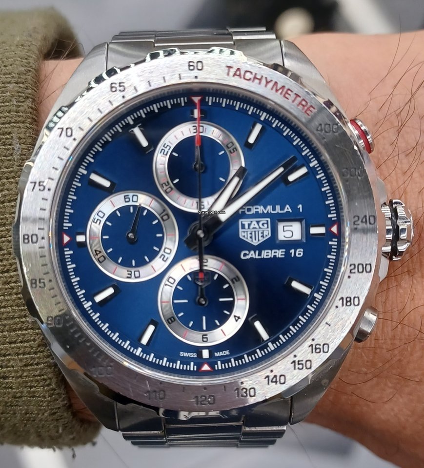 Shop Authentic Tag Heuer Formula 1 Automatic Chronograph Blue Dial Silver Strap Watch for Men - CAZ2015.BA0876 - Luxxuri