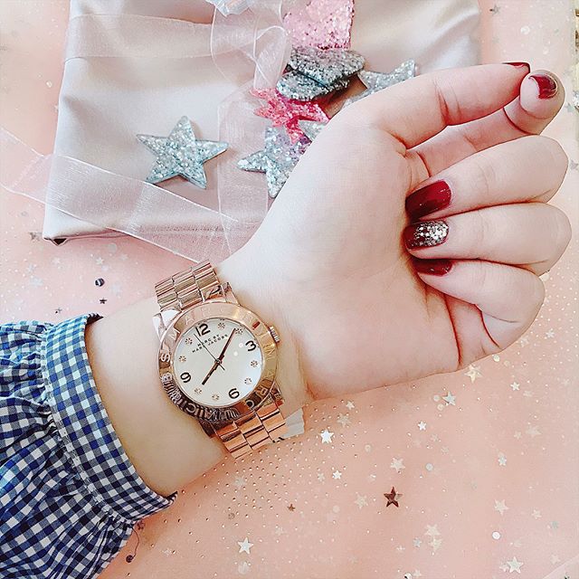 Shop Authentic Marc Jacobs Amy White Dial Rose Gold Steel Strap Watch for Women - MBM3077 - Luxxuri
