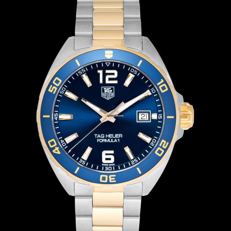 Shop Authentic Tag Heuer Formula 1 Analog Blue Dial Two Tone Steel Strap Watch for Men - WAZ1120.BB0879 - Luxxuri