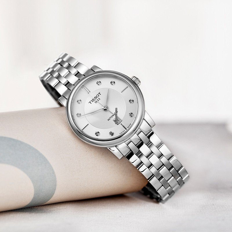 Shop Authentic Tissot T Classic Carson Premium White Diamonds Dial Silver Steel Strap Watch for Women - T1222071103600 - Luxxuri