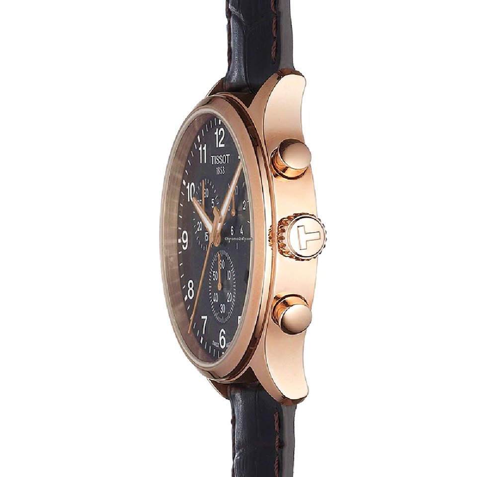 Shop Authentic Tissot Chrono XL Black Dial Brown Leather Strap Watch For Men - T116.617.36.057.01 - Luxxuri