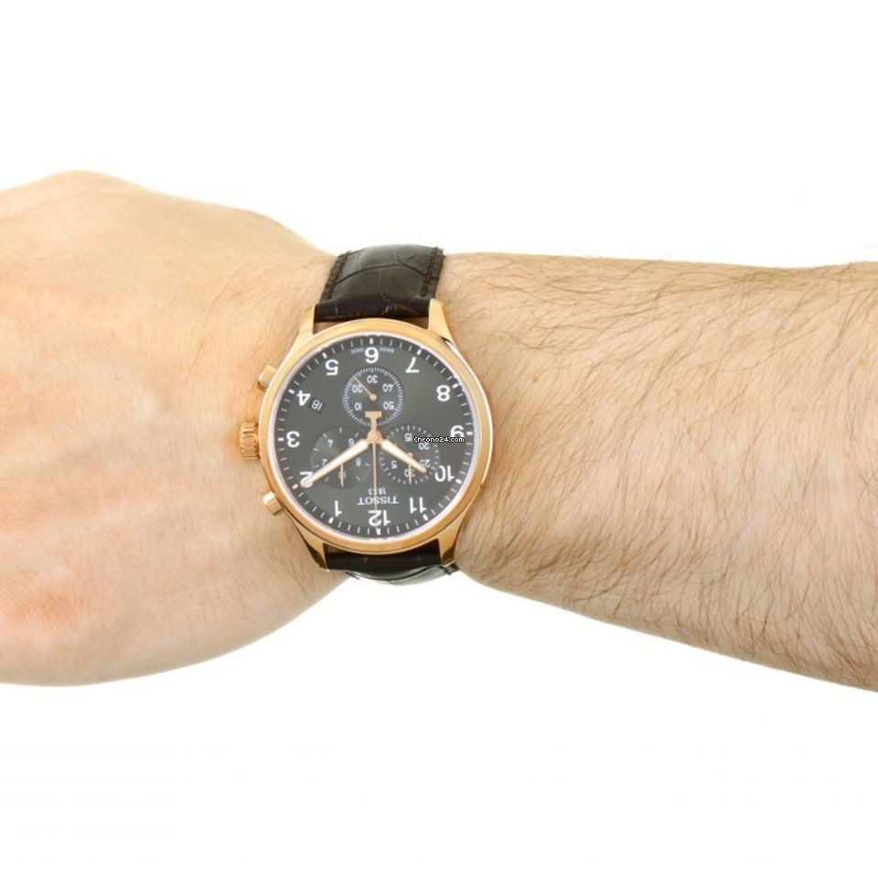 Shop Authentic Tissot Chrono XL Black Dial Brown Leather Strap Watch For Men - T116.617.36.057.01 - Luxxuri