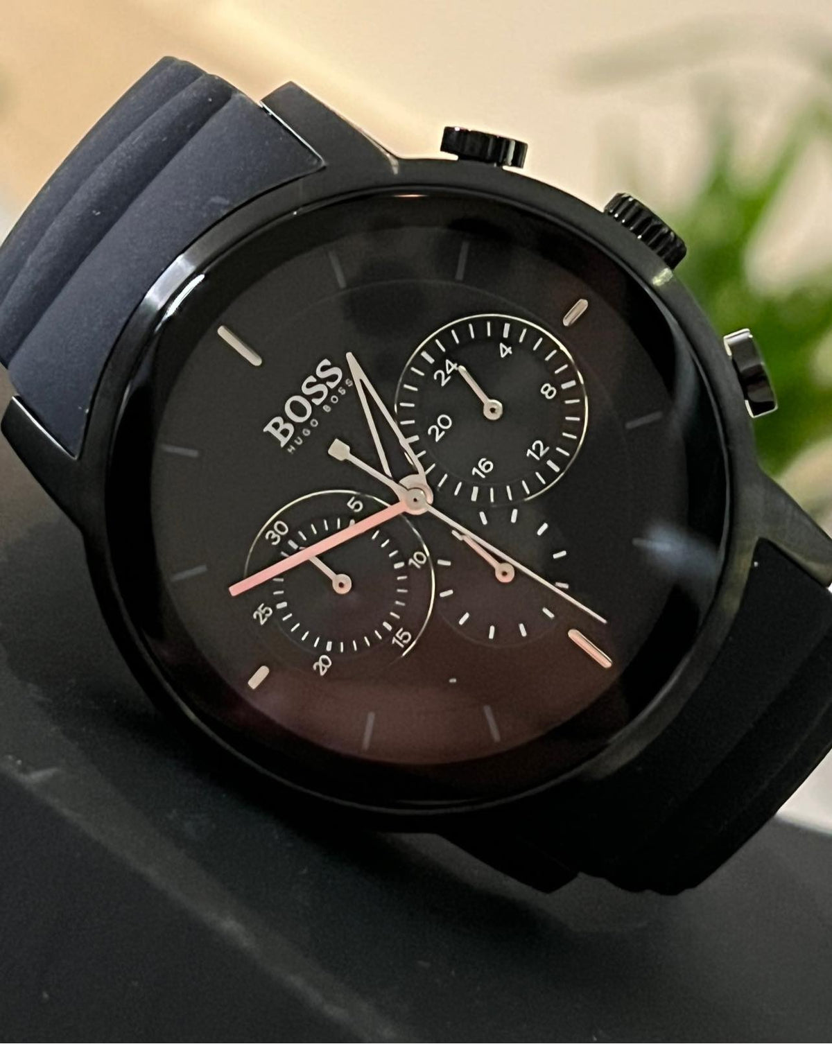 Shop Authentic Hugo Boss Modern Black Dial Black Rubber Strap Watch for Men - 1512639 - Luxxuri