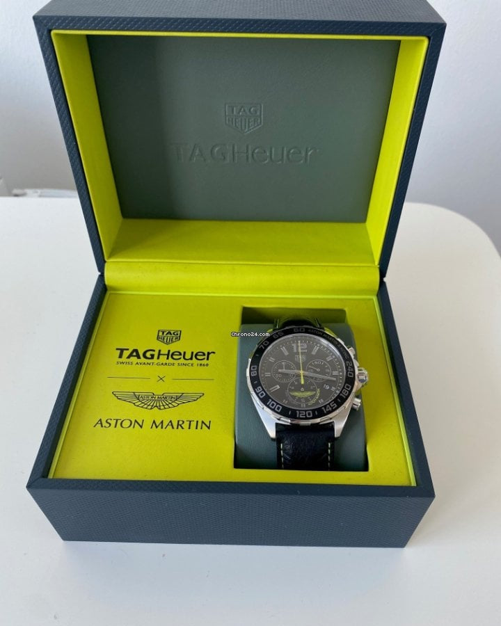 Shop Authentic Tag Heuer Formula 1 Aston Martin Black Dial Black Leather Strap Watch for Men - CAZ101P.FC8245 - Luxxuri