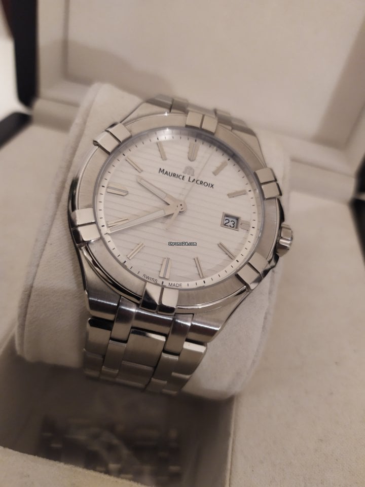 Shop Authentic Maurice Lacroix Aikon Date White Dial Silver Steel Strap Watch for Men - AI1008-SS002-131-1 - Luxxuri