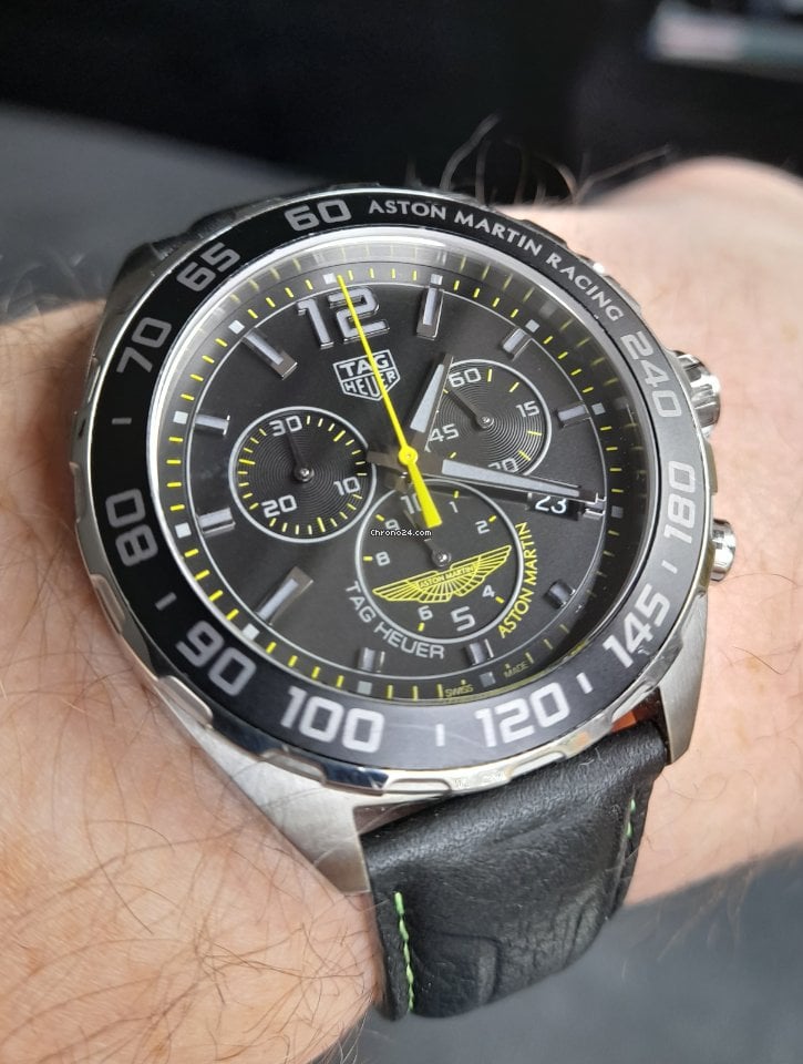 Shop Authentic Tag Heuer Formula 1 Aston Martin Black Dial Black Leather Strap Watch for Men - CAZ101P.FC8245 - Luxxuri
