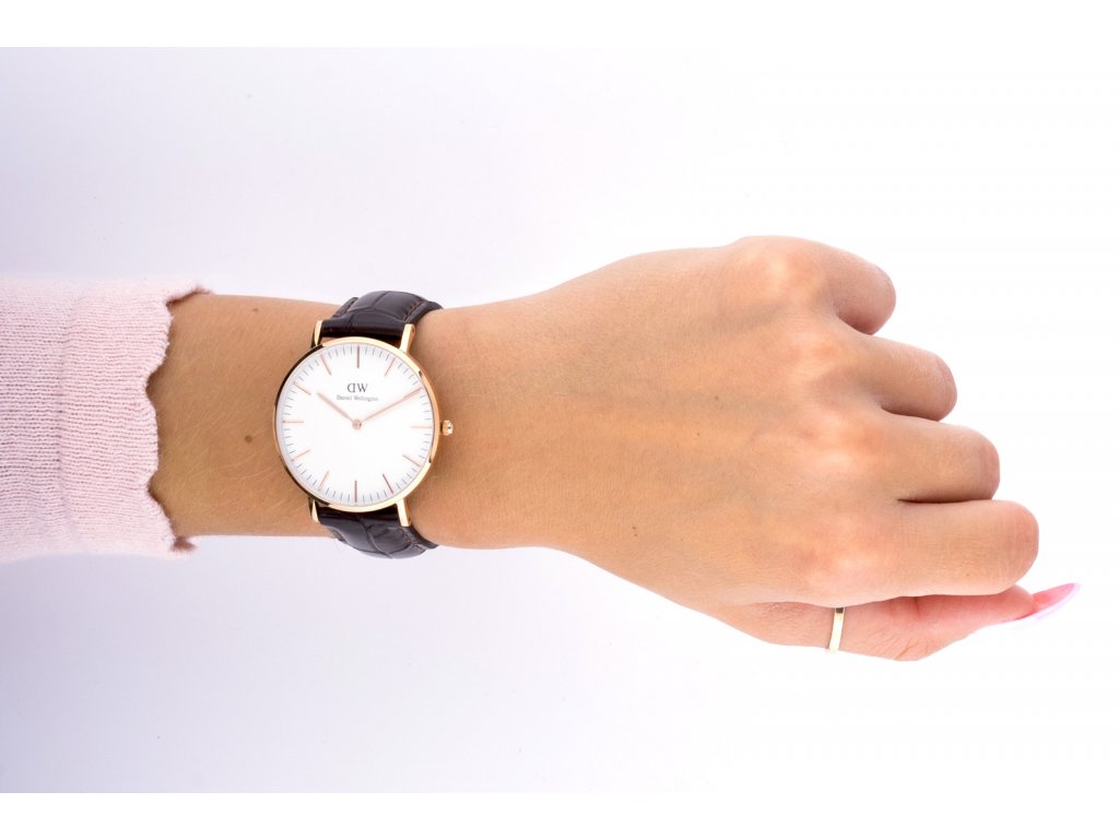 Shop Authentic Daniel Wellington Classic York White Dial Brown Leather Strap Watch For Women - DW00100038 - Luxxuri