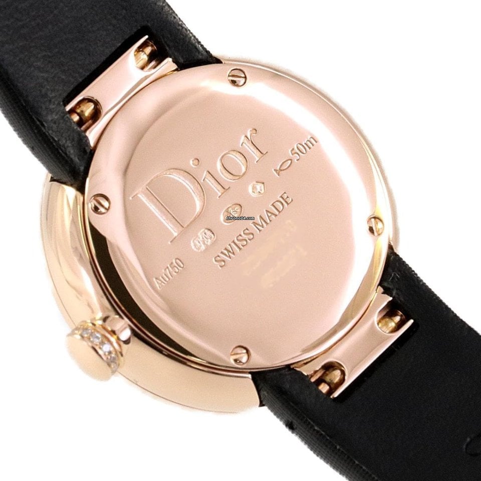 Shop Authentic Dior La D De Diamonds Black Dial Black Leather Strap Watch for Women - CD047170A005 0000 - Luxxuri
