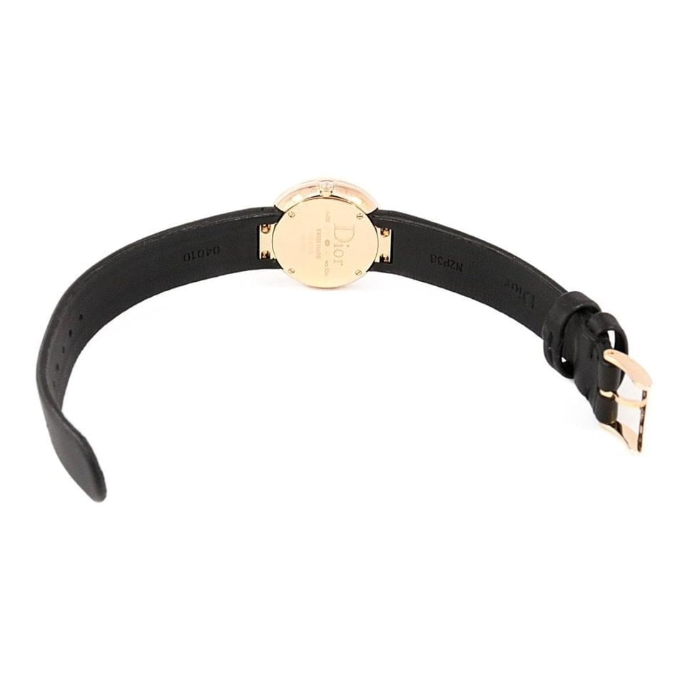 Shop Authentic Dior La D De Diamonds Black Dial Black Leather Strap Watch for Women - CD047170A005 0000 - Luxxuri